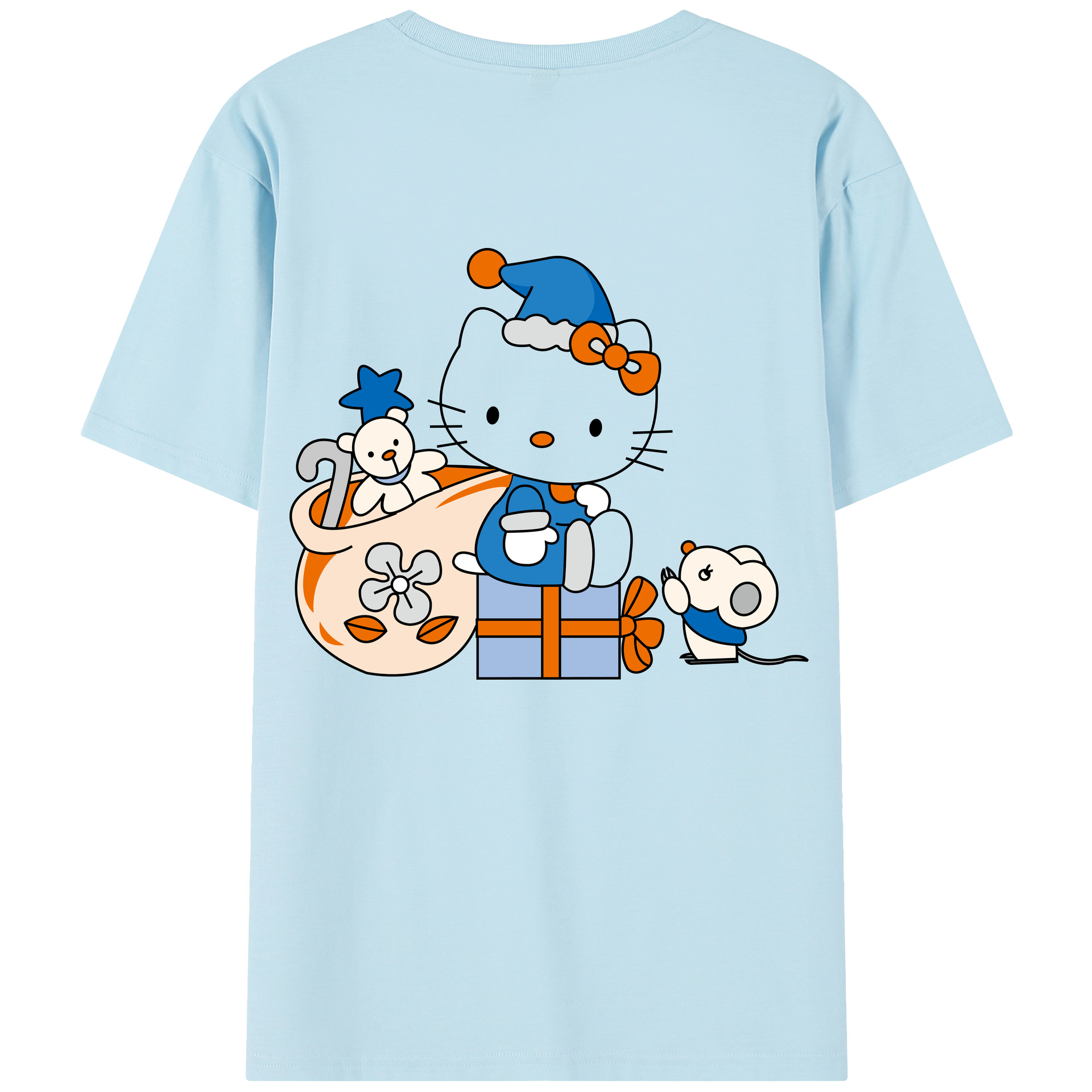 （画像用） Hello Kitty ハローキティ 綿100％半袖Tシャツ（背面プリント）